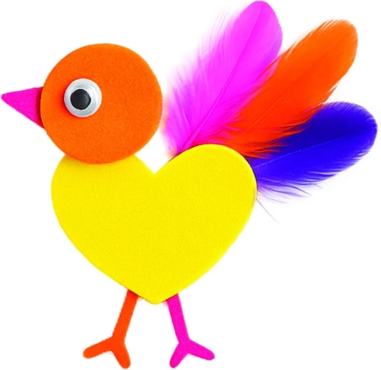 Χαρούμενα ζωάκια από αφρώδες υλικό και φτερά