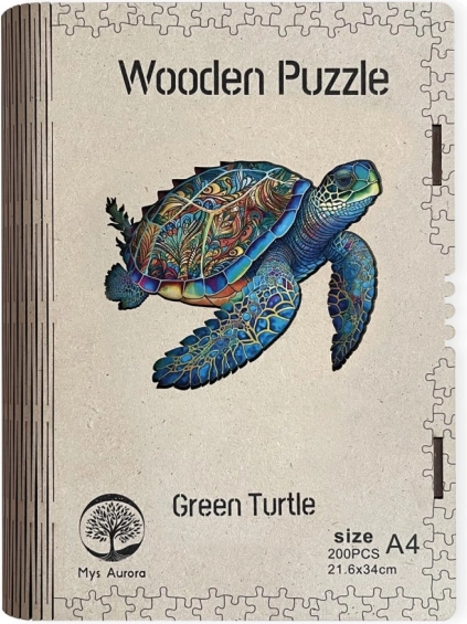 Ξύλινο παζλ Green Turtle A4