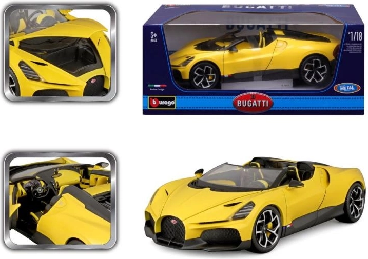 Μεταλλικό μοντέλο αυτοκινήτου 1:18 BBURAGO Bugatti Mistral κίτρινο
