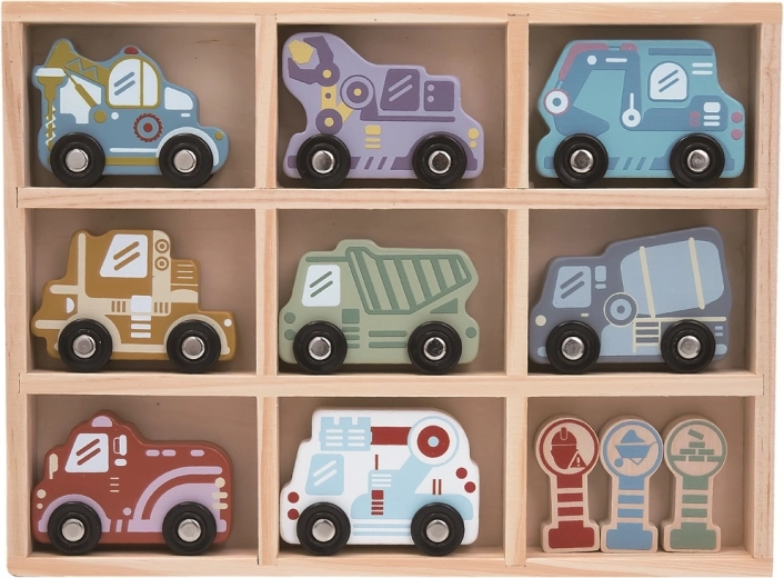 Σετ ξύλινων αυτοκινητάκια με ραφάκι 2Kids Toys