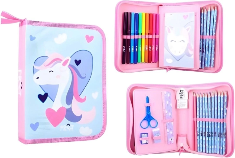 Εξοπλισμένη σχολική κασετίνα Unicorn