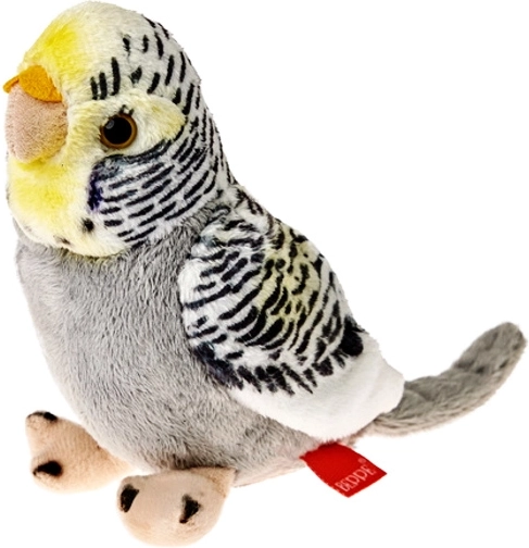 Λούτρινο παπαγαλάκι budgerigar γκρι 13 εκ.