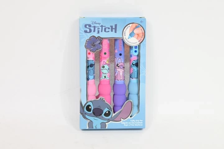 Disney Stitch σετ 4 παστέλ στυλό διαρκείας με μαλακή χνουδωτή λαβή