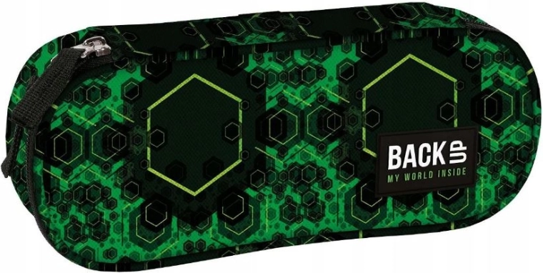 Σχολική κασετίνα-θήκη BackUP quantum πράσινη - 1 τεμάχιο