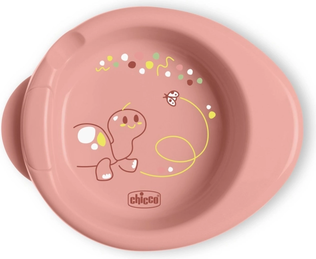 Chicco αντιολισθητικό θερμικό πιάτο Warmy ροζ 6m+