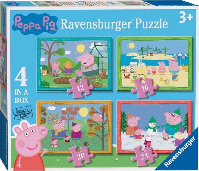 Παζλ Ravensburger Γουρουνάκι Πέππα – εποχές 4σε1 (12–24 κομμάτια)