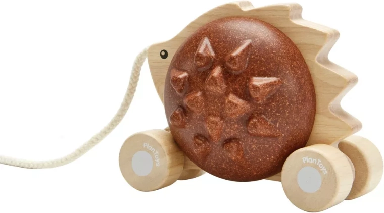 Τραβηχτό σκαντζοχοιράκι PlanToys – καφέ