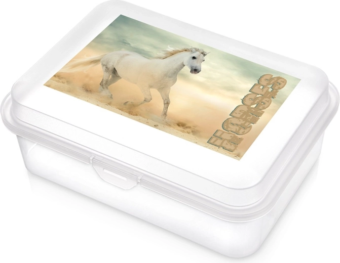 Διαφανές δοχείο φαγητού (lunch box) με μοτίβο αλόγου 750 ml