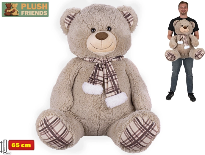 Λούτρινο αρκουδάκι Plush Friends 65 cm με κασκόλ