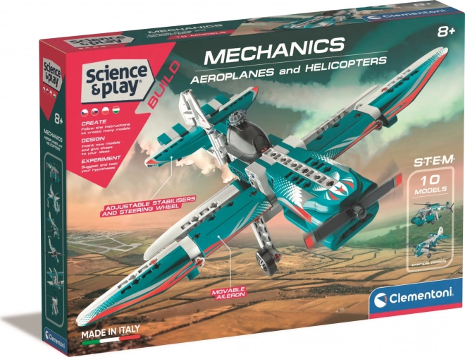 Clementoni Science & Play μηχανικό εργαστήριο – αεροπλάνα και ελικόπτερα 10 σε 1