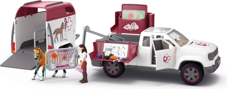 Schleich Horse Club κινητός κτηνίατρος με τρέιλερ