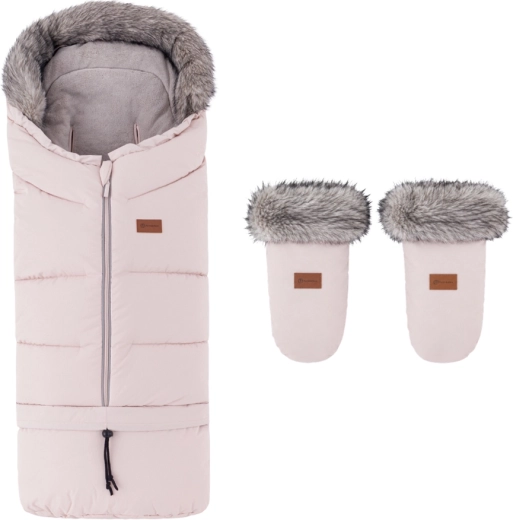 PETITE&MARS χειμερινός ποδόσακος Arctic 4v1 με γάντια για καρότσι Fjora Rose Petal - 2 τεμ.