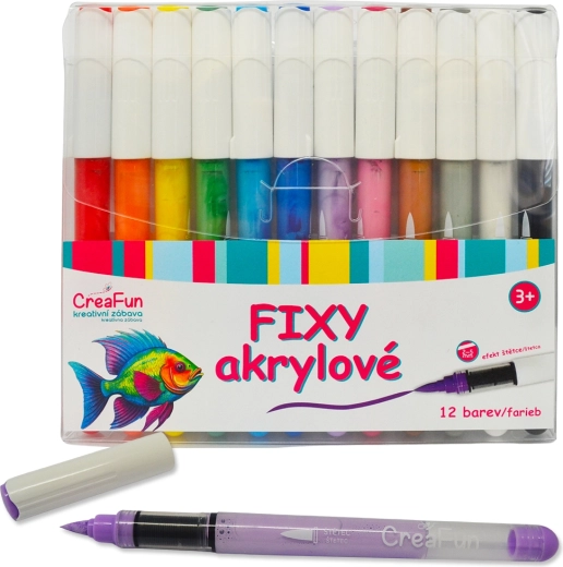 Ακρυλικοί μαρκαδόροι CreaFun 12 χρώματα
