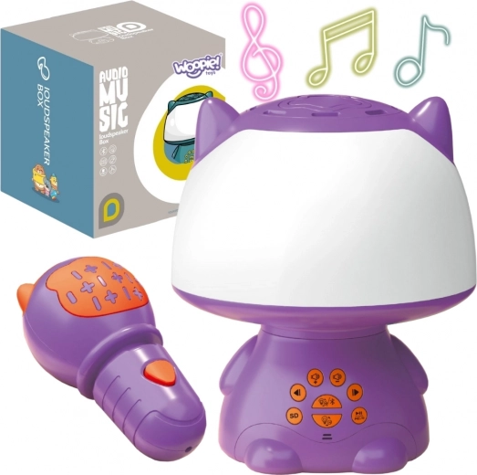 Woopie πολυλειτουργικό RGB φωτάκι με ηχείο Bluetooth και karaoke, μωβ