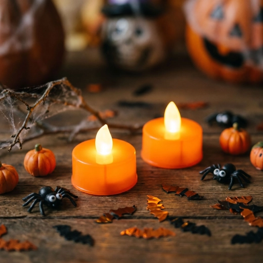 Πορτοκαλί ρεσώ LED για το Halloween, 2 τεμ.