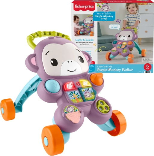 Διαδραστικό περπατούρα Fisher-Price με μωβ μαϊμουδάκι