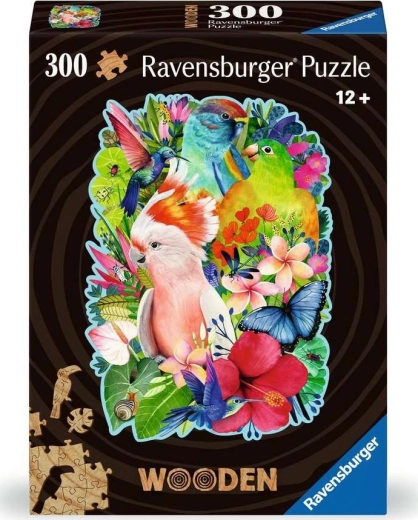 Ξύλινο παζλ περιγράμματος Ravensburger «Υπέροχα πουλιά» 300 κομμάτια