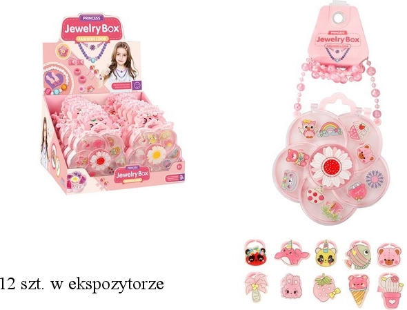 Σετ παιδικών δαχτυλιδιών 10 τεμ. σε θήκη σε σχήμα λουλουδιού
