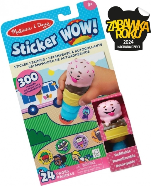 Sticker Wow – βιβλιαράκι και σφραγίδα με αυτοκόλλητα – παγωτό