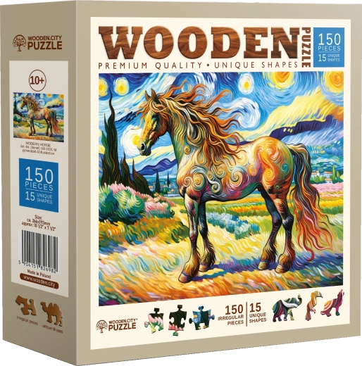 Ξύλινο παζλ μοντέρνο άλογο 150 κομμάτια WOODEN CITY