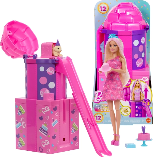 Barbie γενέθλια-έκπληξη με τσουλήθρα – σετ Party Unboxed