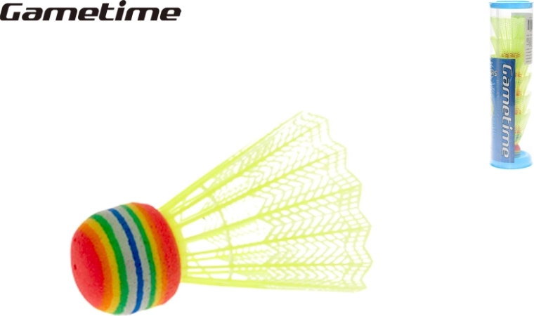 Φτερά badminton Gametime κίτρινα – 6 τεμ. σε σωλήνα