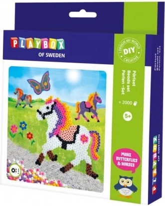 PLAYBOX χάντρες σιδερώματος – σετ σκύλοι, αυτοκίνητα, δελφίνια και λουλούδια, 2000 τεμ.