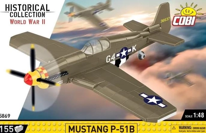 Κατασκευαστικό σετ COBI WWII – αεροσκάφος MUSTANG P-51B 1:48 (158 κομμάτια)
