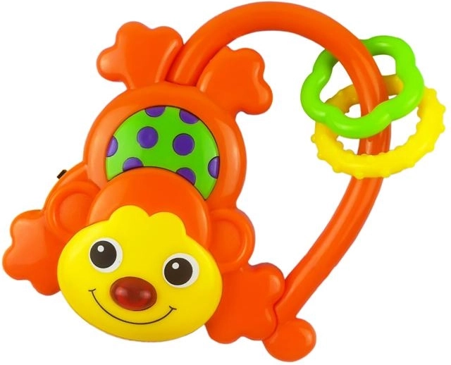 Παιδική κουδουνίστρα με ήχο Baby Mix μαϊμουδάκι πορτοκαλί