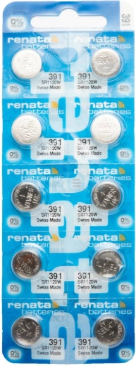 Μπαταρία κουμπί για ρολόγια Renata 391 1,55 V 50 mAh, συσκευασία 10 τεμ.