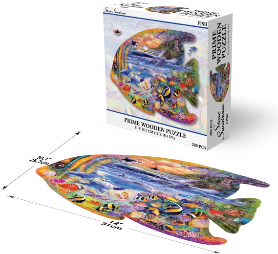Prime 3D ξύλινο παζλ ψάρι – 200 κομμάτια