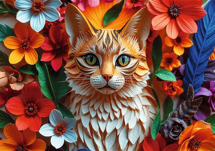 Puzzle paper art: γάτα 1000 κομμάτια