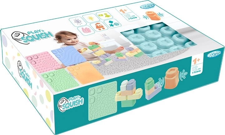 Αισθητηριακά πατάκια και 24 μαλακοί κύβοι MOCHTOYS Play & Squish