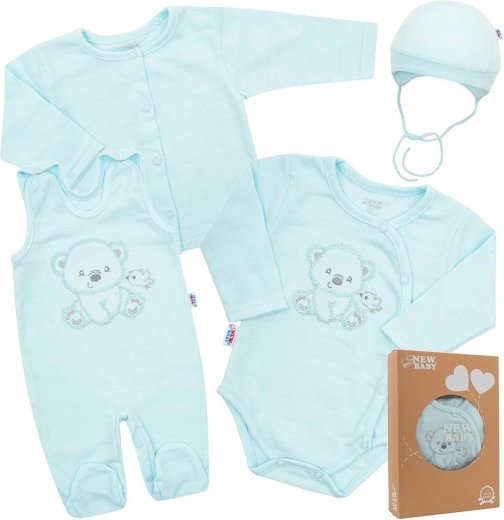 Βρεφικό σετ για το μαιευτήριο New Baby Sweet Bear μπλε, μέγεθος 62 (3–6 μηνών)