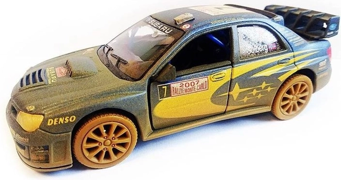 Subaru Impreza WRC 2007 μοντέλο αυτοκινήτου offroad 1:36 με ανοιγόμενες πόρτες και pull-back