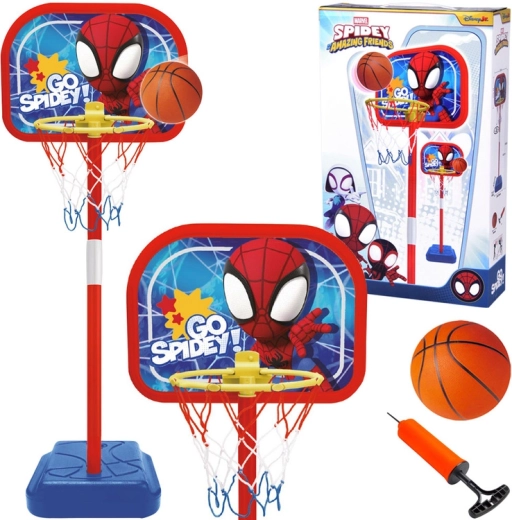 Σετ μπάσκετ SPIDEY με ρυθμιζόμενο καλάθι και μπάλα 14 cm