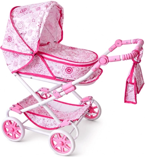 New Baby Monika Flowers παιδικό καροτσάκι για κούκλες 2 σε 1