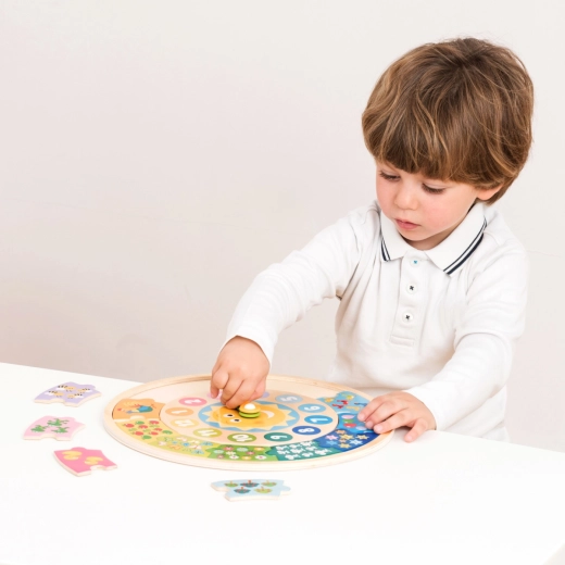 Ξύλινο ρολόι και παζλ για παιδιά
