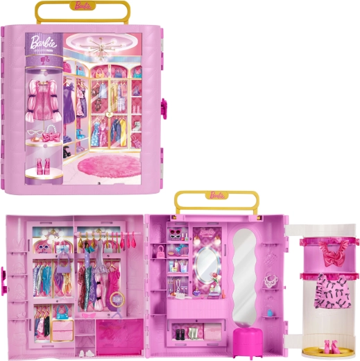 Mattel Barbie deluxe ντουλάπα για ρούχα με τουαλέτα (τραπεζάκι) και αξεσουάρ