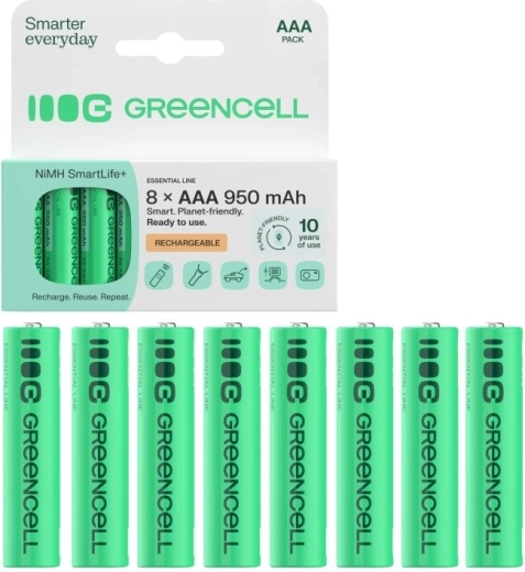 Επαναφορτιζόμενες μπαταρίες Green Cell AAA (HR03) 950 mAh 1,2 V, 8 τεμ.