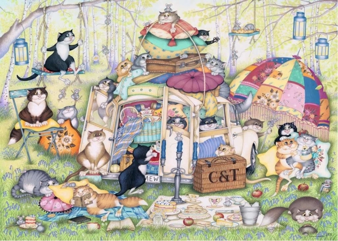 Παζλ Ravensburger CRAZY CATS – Τεμπέλικο καλοκαιρινό απόγευμα (1000 κομμάτια)