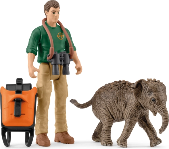 Schleich Pocket Set – εξερευνητής σε αποστολή με μωρό ινδικού ελέφαντα