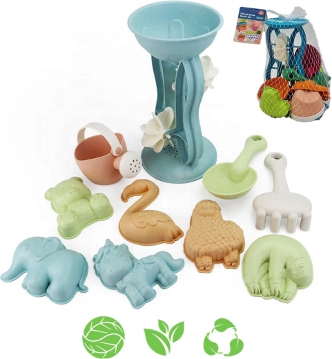 Woopie Green οικολογικό σετ για άμμο με μύλο και ποτιστήρι, 10 τεμάχια