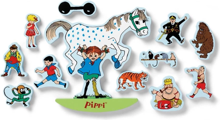 12 ξύλινες φιγούρες από τον κόσμο της Pippi