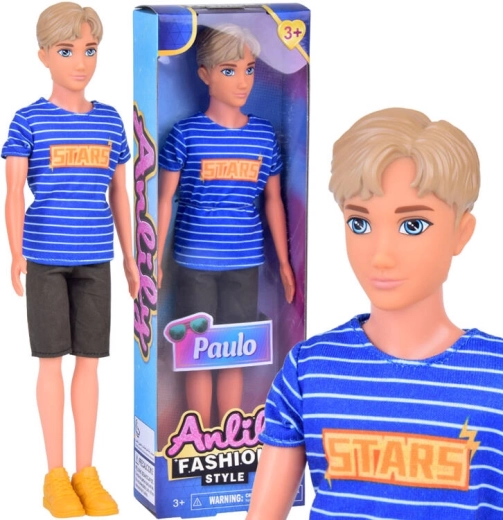 Κούκλα Anlily Paulo σε ριγέ μπλουζάκι και σορτς