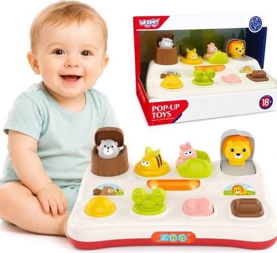 WOOPIE Baby εκπαιδευτικό παιχνίδι Pop Up με ζωάκια του ζωολογικού κήπου