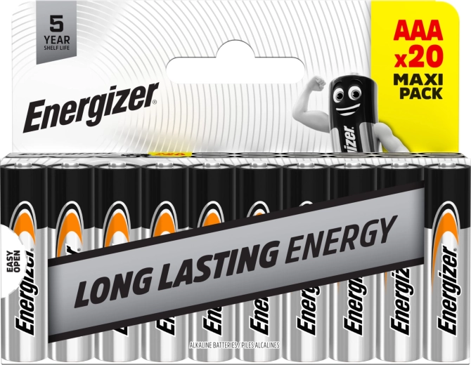 Αλκαλικές μπαταρίες Energizer Everyday AAA, 20 τεμ.