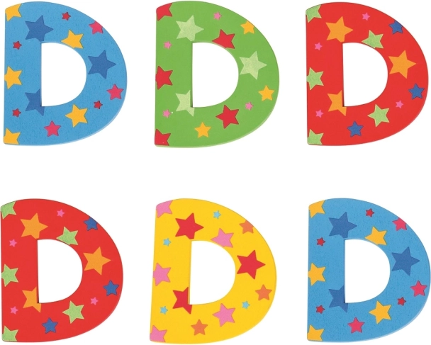 Bigjigs Toys ξύλινο γράμμα D με αστεράκια