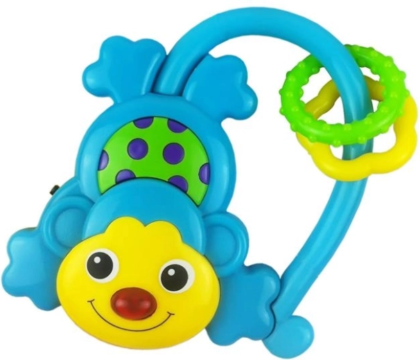Παιδική κουδουνίστρα με ήχο Baby Mix μαϊμουδάκι μπλε