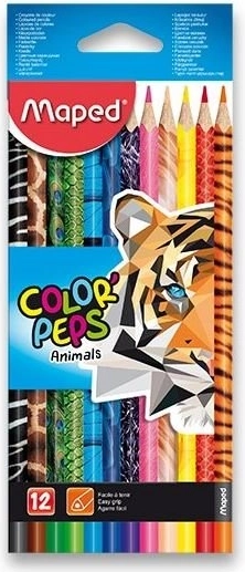 MAPED τριγωνικές ξυλομπογιές Color'Peps Animals 12 τεμ.